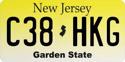 NJ license plate C38HKG