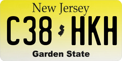 NJ license plate C38HKH