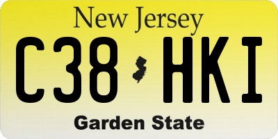 NJ license plate C38HKI