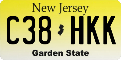 NJ license plate C38HKK