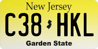 NJ license plate C38HKL