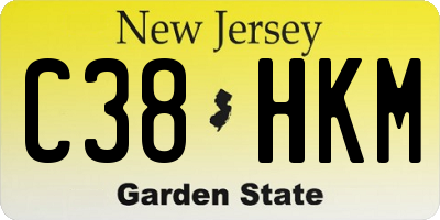 NJ license plate C38HKM