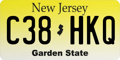 NJ license plate C38HKQ
