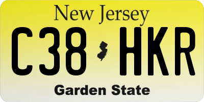 NJ license plate C38HKR