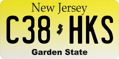 NJ license plate C38HKS