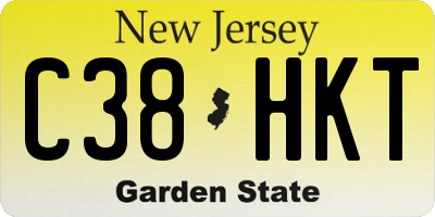 NJ license plate C38HKT