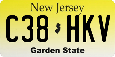 NJ license plate C38HKV