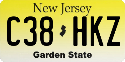 NJ license plate C38HKZ