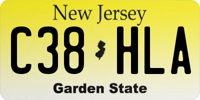 NJ license plate C38HLA