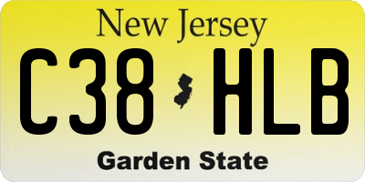 NJ license plate C38HLB