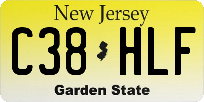 NJ license plate C38HLF