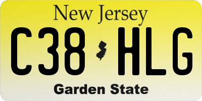 NJ license plate C38HLG