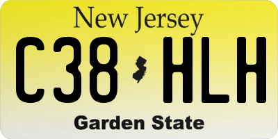 NJ license plate C38HLH