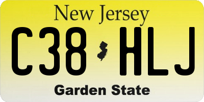 NJ license plate C38HLJ