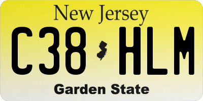 NJ license plate C38HLM