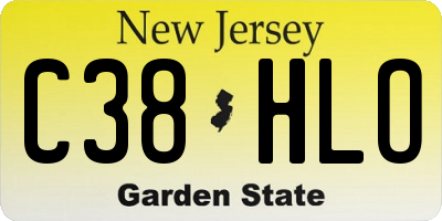 NJ license plate C38HLO
