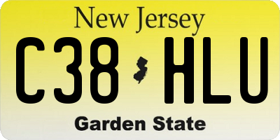 NJ license plate C38HLU