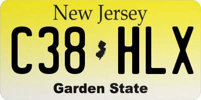 NJ license plate C38HLX