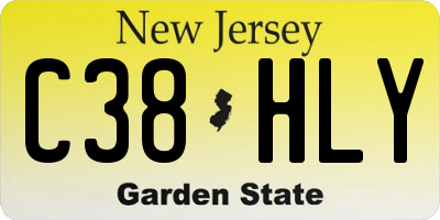 NJ license plate C38HLY