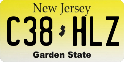 NJ license plate C38HLZ