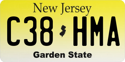 NJ license plate C38HMA
