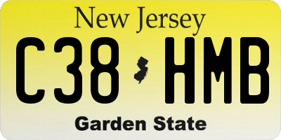 NJ license plate C38HMB