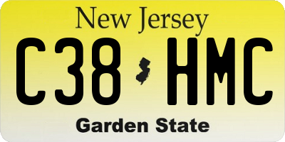NJ license plate C38HMC