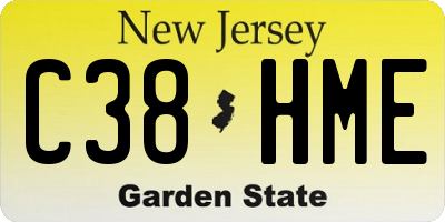 NJ license plate C38HME