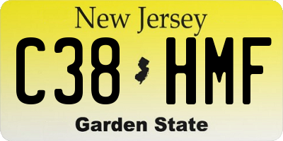 NJ license plate C38HMF