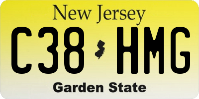 NJ license plate C38HMG
