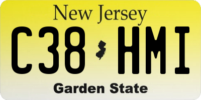 NJ license plate C38HMI