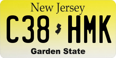 NJ license plate C38HMK