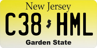 NJ license plate C38HML