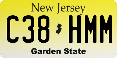 NJ license plate C38HMM
