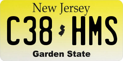 NJ license plate C38HMS
