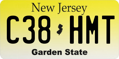 NJ license plate C38HMT