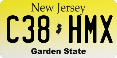 NJ license plate C38HMX