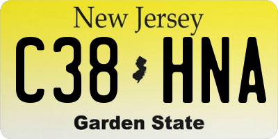 NJ license plate C38HNA