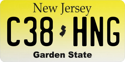 NJ license plate C38HNG