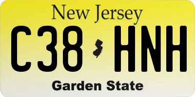 NJ license plate C38HNH