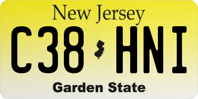 NJ license plate C38HNI