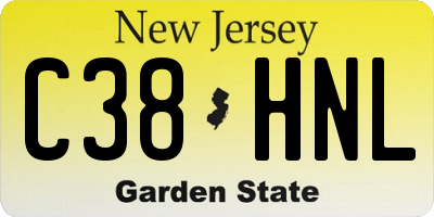 NJ license plate C38HNL