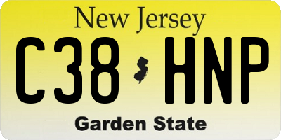 NJ license plate C38HNP