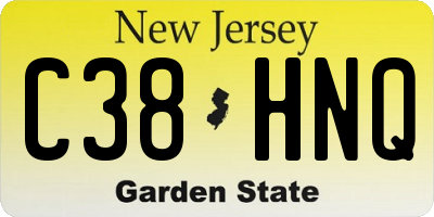 NJ license plate C38HNQ