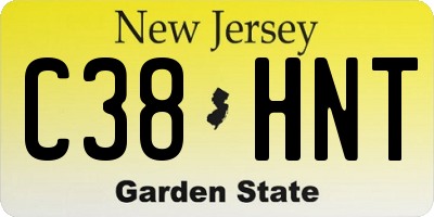 NJ license plate C38HNT