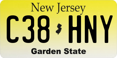 NJ license plate C38HNY