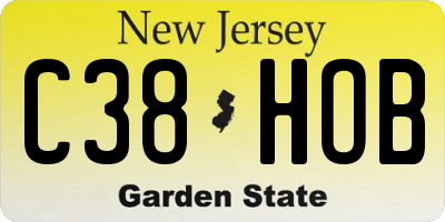 NJ license plate C38HOB