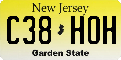 NJ license plate C38HOH