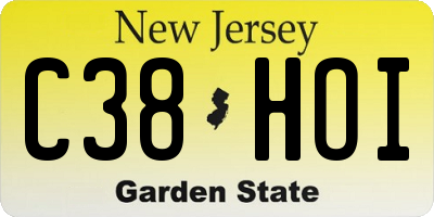 NJ license plate C38HOI