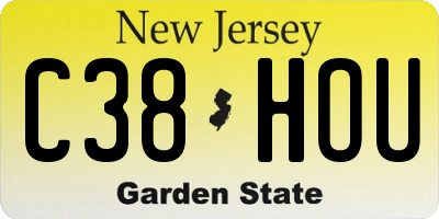 NJ license plate C38HOU